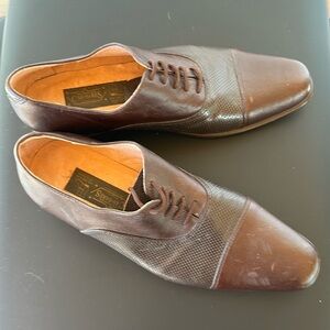Men’s Oxford Calfskin Leather Shoes - hazelnut